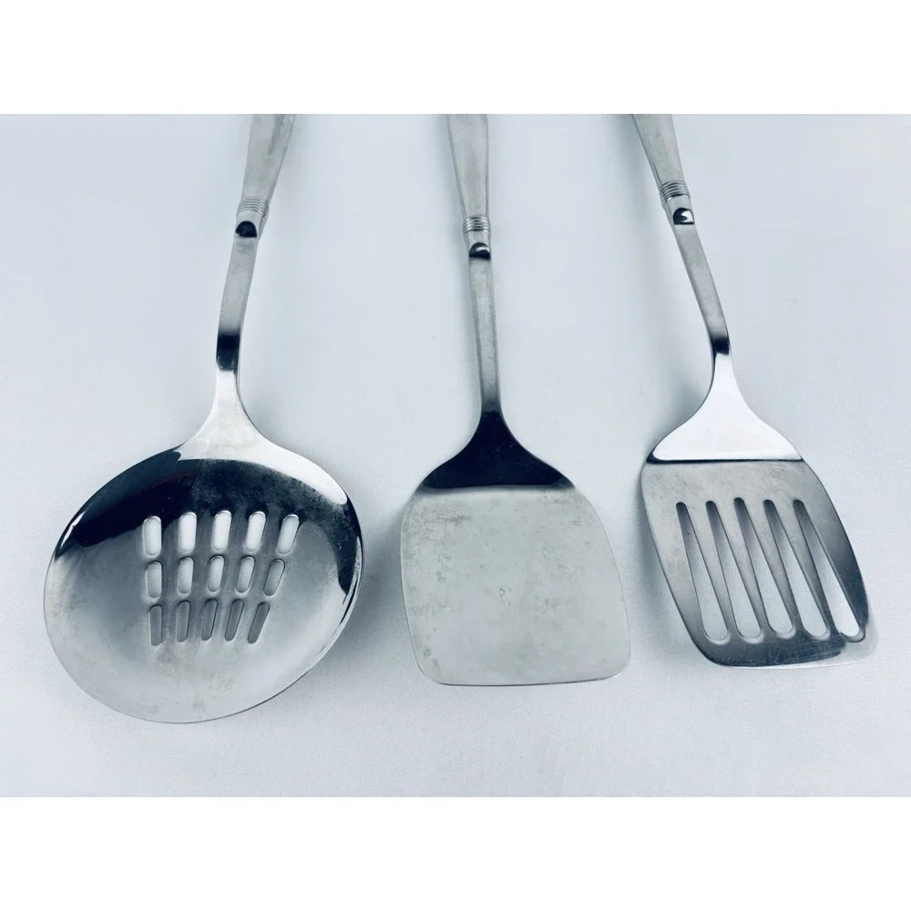 Oneida 18/8 Stainless Steel Paul Lot Of 3 Piece Serving Utensils Spatula Slotted